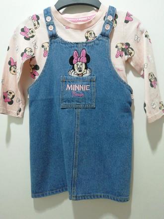 Šaty na traky a tričko komplet minnie, disney,86