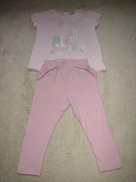 Ružový set (tričko f&f 80 a legíny minetti 86), f&f,80
