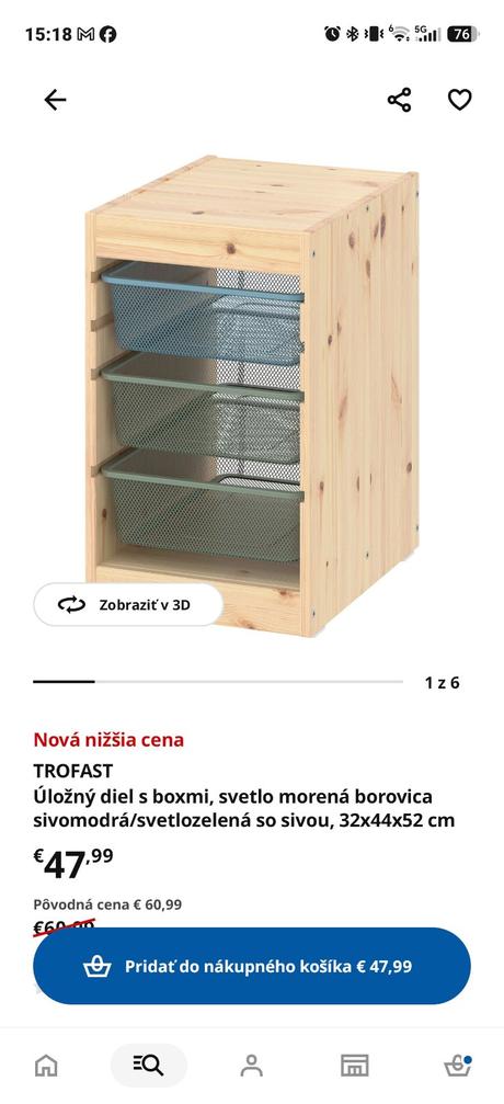 Ikea trofast 2 ks s kovovými košmi,