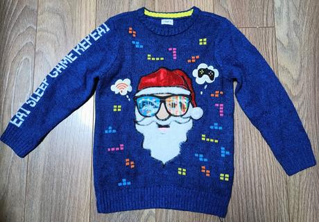 Vianočný sveter/pulóver 7-8 rokov, f&f,128