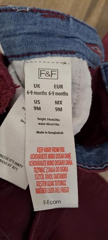 Chino nohavice, zn. f&f, veľ.74, f&f,74