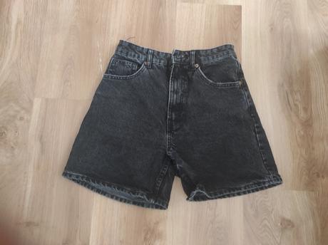 Riflové mom fit šortky, zara,s