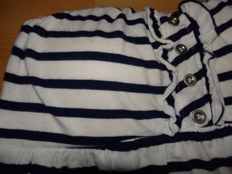 Bielo-modre tricko bez ramienok pasik, xs