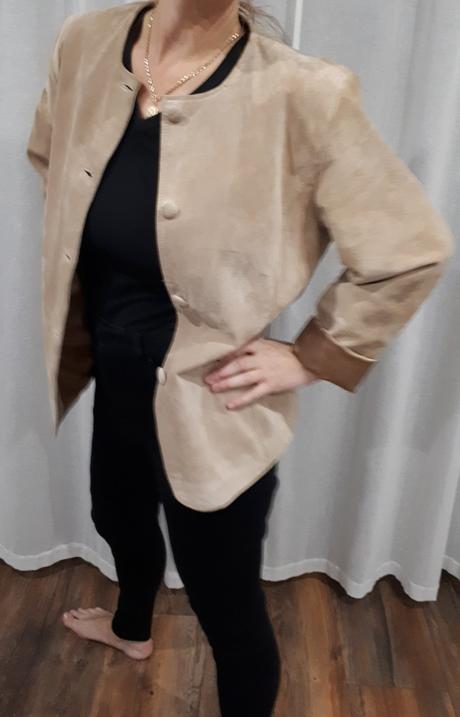 Kožený kabát vintage oversize vel 38/40/42, l