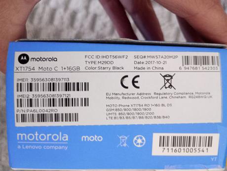 Telefón motorola moto c 1 16 gb, 
