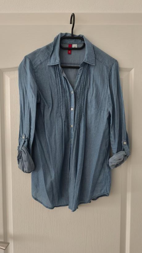 Modrá rifľová košeľa veľ.38, h&m,m