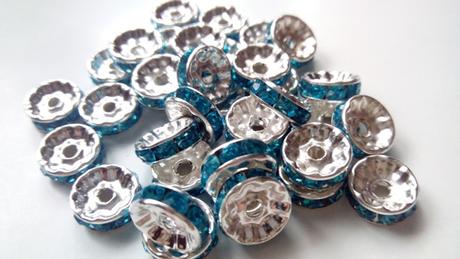 Rondelka so štrasom 10 mm modrá, 
