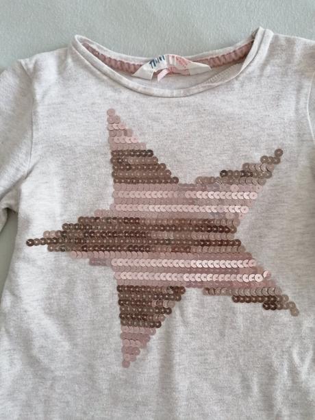 Tričko s flitrovou hviezdou, h&m,104