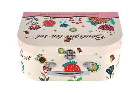 Čajová sada riadu a dezertový set v kufríku, 