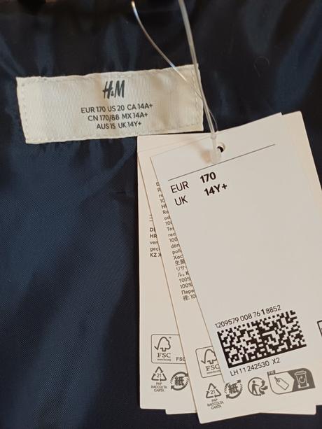 Prechodná bunda, h&m,170