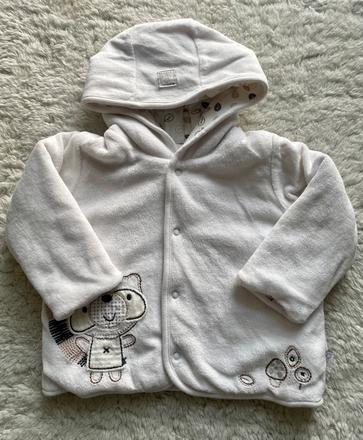 Biela plysova mikina s kapucnou m&s, marks & spencer,68