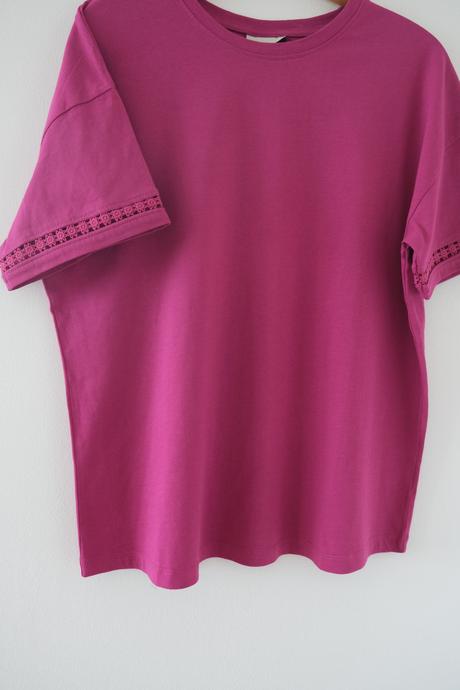 Tričko fuksia oversize, 40