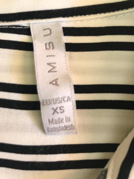 Čb pásikavá blúzka bez rukávov, "36", amisu,36