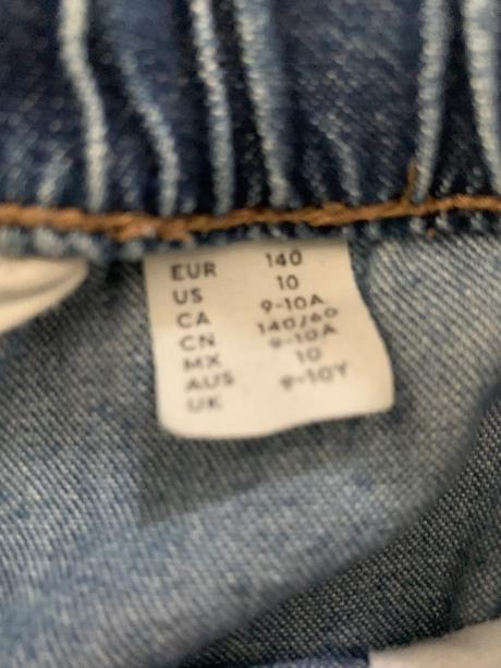 Tenšie nohavice z rifloviny, h&m,140