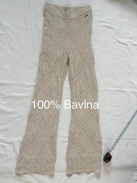 Ažúrové nohavice palazzo revelation háčkované boho,
