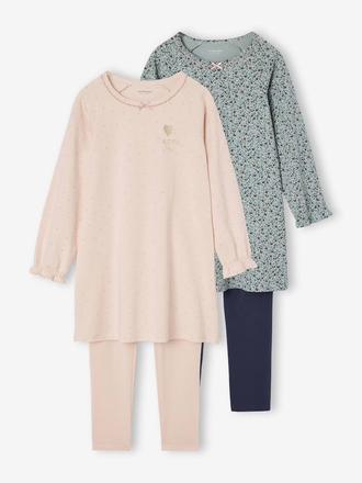 4 dielny set nočná košeľa s legínami, vertbaudet,92 - 164