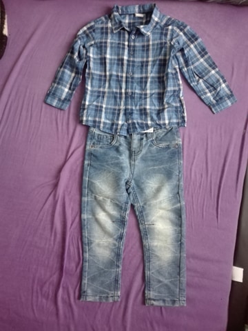 Kockovaná košeľa, h&m,92