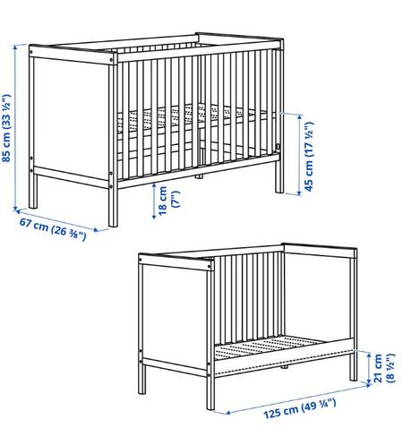 Predám detskú postieľku sundvik, šírka (cm): 60,dĺžka (cm): 120