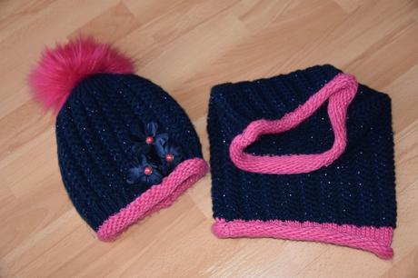 Veľmi teplý zimný set čiapka nákrčník, 140