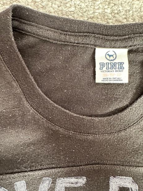 Pink čierne tricko xs, victoria's secret,xs