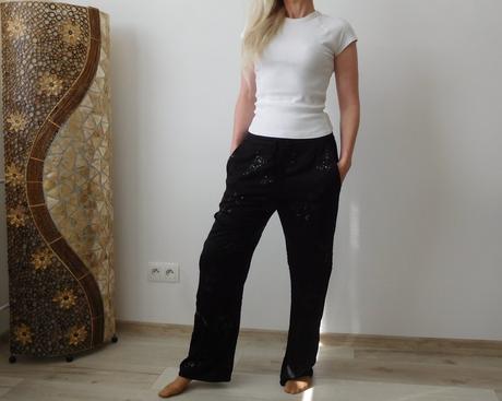 Zara nohavice dámke štrasový vzor, m v,, zara,m