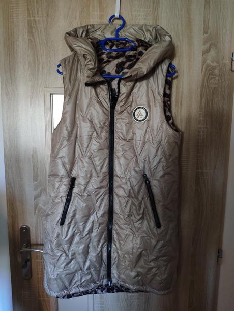 Dámska prechodná bunda obojstranná krémová, m