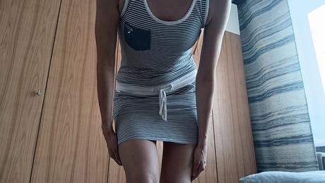 Dámske pásikavé šaty, veľ. s, s