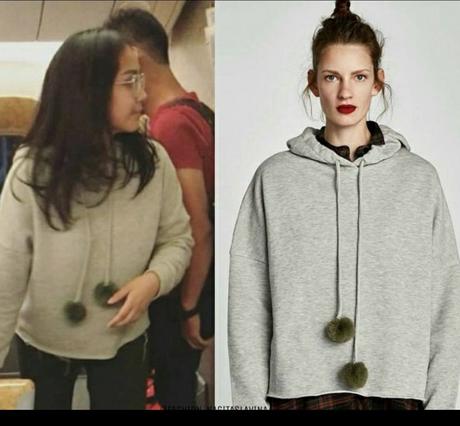 Zara w/b dámska mikina s brmbolcami, zara,s