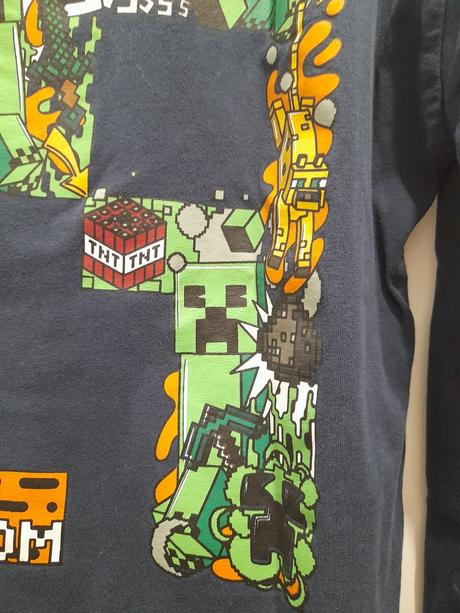 Tričko minecraft dlhý rukáv tmavomodré, reserved,158