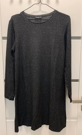 Šedé šaty voľného strihu s dlhým rukávom zn. janin, xxl