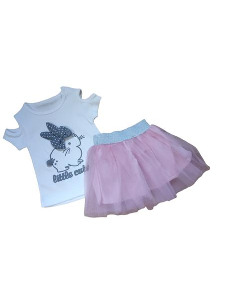 Dievčenský komplet tričko a suknička, 74 / 80 / 86