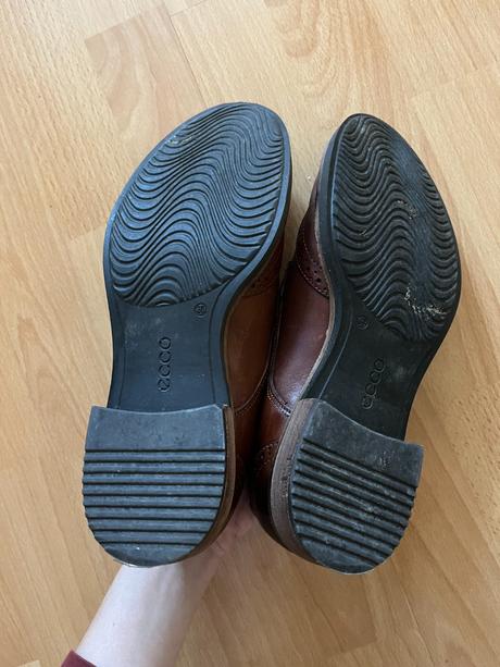 Hnedé kožené topánky ecco, ecco,38
