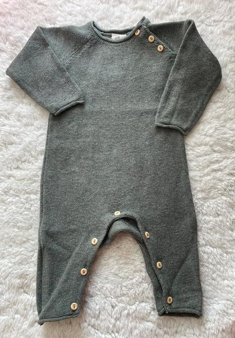 Khaki pleteny overal na gombicky, h&m,56