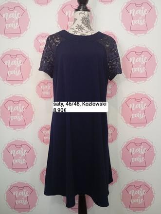 Tmavomodré šaty s čipkou 46/48, 46