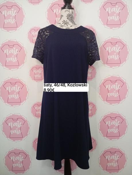 Tmavomodré šaty s čipkou 46/48, 46