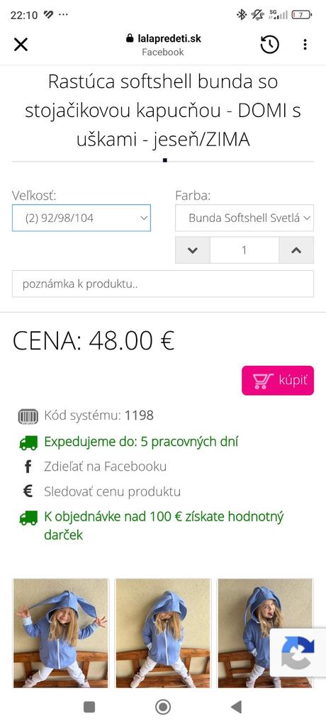 Softshell rastúca bunda ľaľa, 92