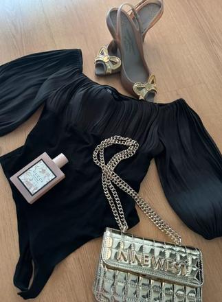Čierne body s voľnými rukávmi zara, zara,l