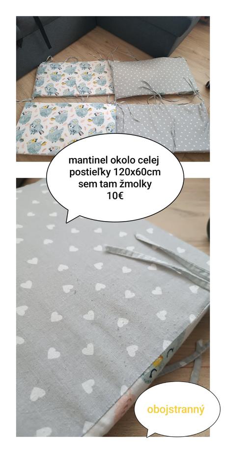 Mantinel do postieľky 120x60cm, šírka (cm): 120,dĺžka (cm): 60