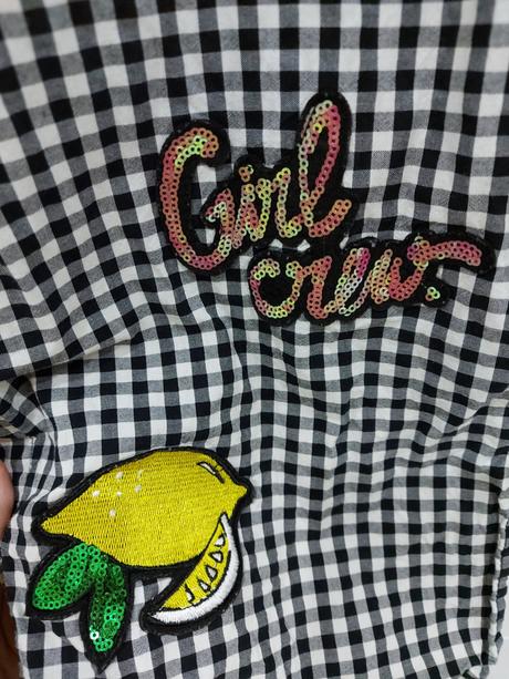 Dlhá košeľa s nášivkami, h&m,36