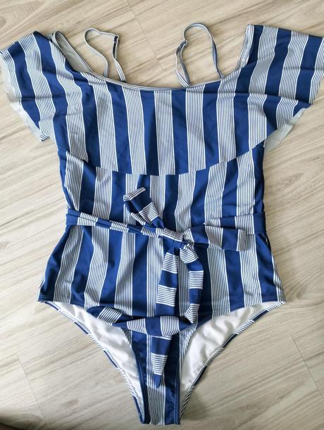 Modro biele plavky s volánikmi shein, v. xl/xxl, xl