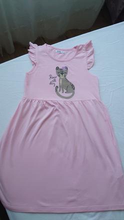 Ružové bavlnené šaty, sinsay,134