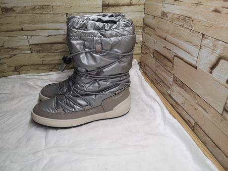 Geox 38 - dámske strieborné snehule s membránou, geox,38