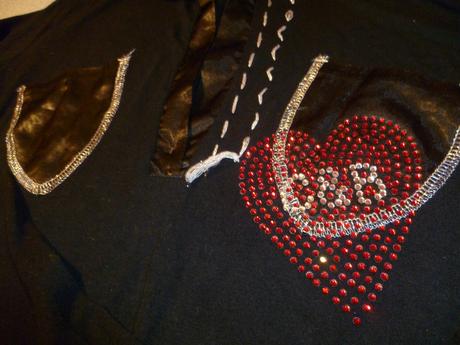 Čierne tričko s kamienkami m/l, m