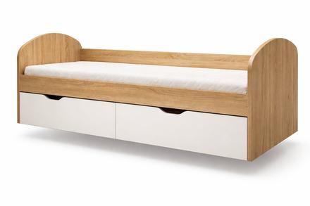 Posteľ vo farbe dub + rošt + madrac, šírka (cm): 80,dĺžka (cm): 200