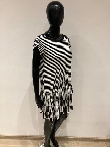 Dievčenské čierno-biele pásikavé šaty (14r.), original marines,164