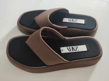 Dámske saténové šľapky, zara,36