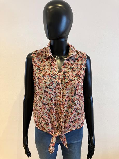 Dámska kvetovaná letná blúzka s uzlom (s), new yorker,s