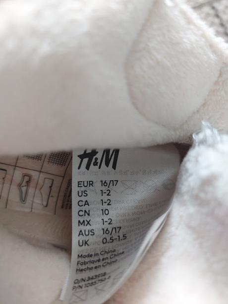 Zateplené papučky 16/17, h&m,<17