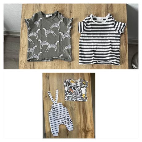 Trakáče a 3x tričko 62, next,62