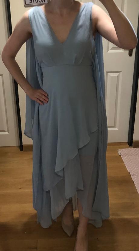 Bledomodré vílovské spoločenské šaty asos s, 36